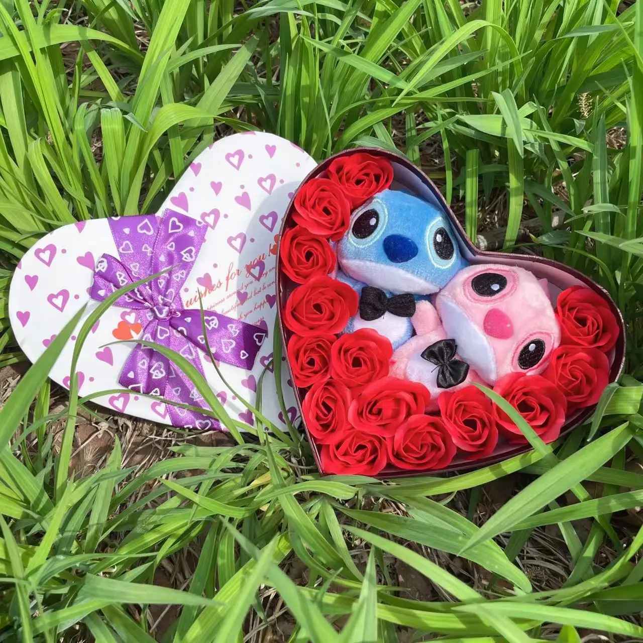 Bouquet Scatola cuore STITCH